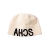 Warm Thick Knitted Fall Winter Hat Large Head Size Embroidered Letter Cap  For Women