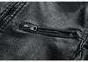 Men's Trendy Leather Stand Collar Motorcycle Jacket for Autumn and Winter