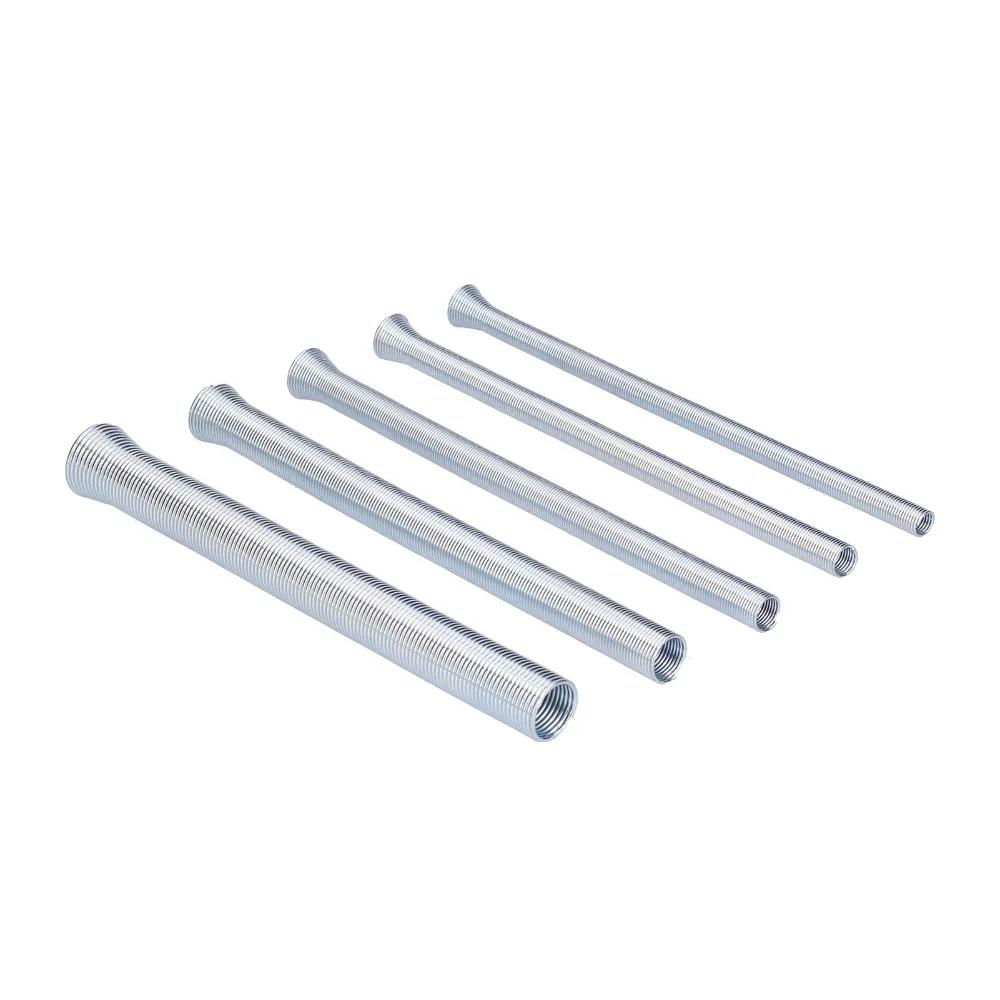 5 Pcs 1/4, 5/16, 3/8, 1/2, 5/8 Inch Spring Tubing Benders Kit For Brass, Aluminum, Thin Steel 210mm Spring Tube Benders Set