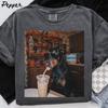 Dobermano šuo Helovino Comfort Colors marškinėliai, Ledinės kavos šunų mamai T-shirt, Juokingos dovanos Motinos dienai, Šunų mama marškinėliai, Madingi augintinio T-shirt