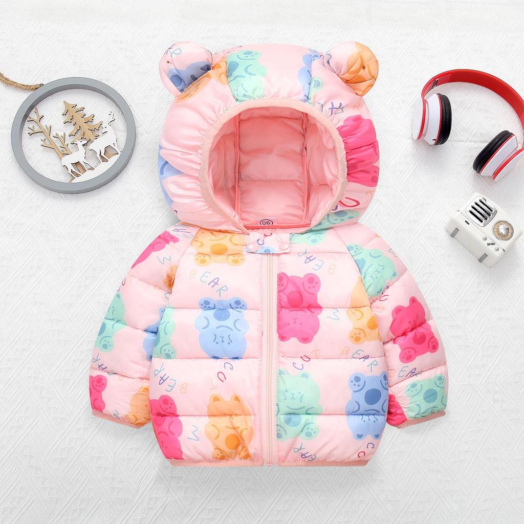 Children's Cartoon Down Cotton Jacket - Lightweight Spring/Autumn Outerwear for Toddlers (Boys & Girls)