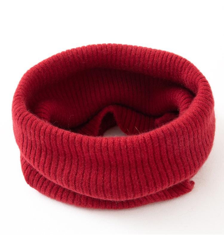 Women's 100% Pure Cashmere Neck Warmer - Versatile Solid Color Pull-On Knit Scarf