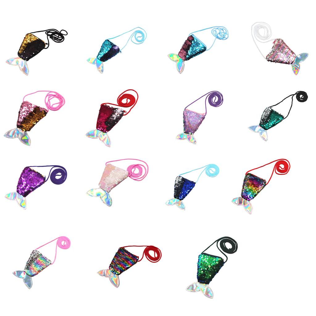 Pailletten Geldbörse Münzgeldbörse Meerjungfrauenflosse Geldbörse Beutel für Mädchen Kind Münztasche Umhängetasche Geldbörse Geburtstag Festival Geschenke