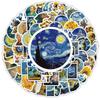 100Pcs Van Gogh Sunflower Oil Painting Waterproof Stickers For Bicycle Hand Account Pencil Case Decals Lanlanstickersworld
