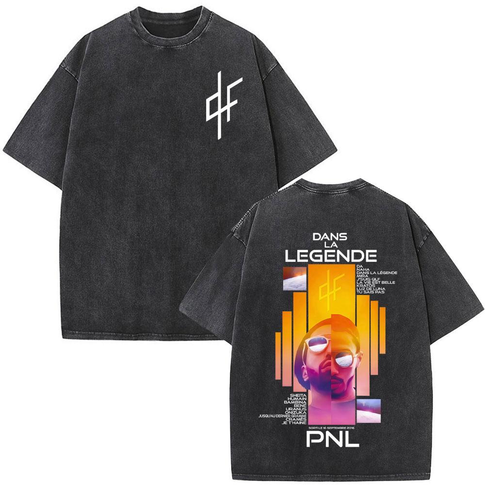 French Rapper Pnl Album Merch Graphic Tshirt Le Monde Chico Tshirt Unisex Unisex Fashion Hip Hop Oversized Vintage Washed Tshirts