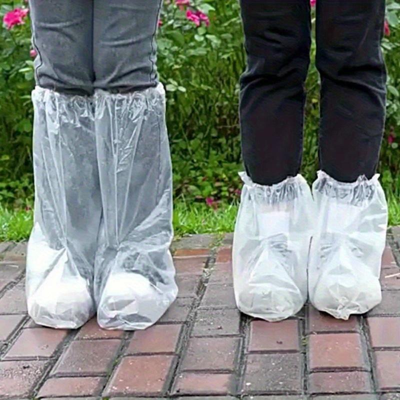 4pcs Disposable Rain Boot Covers - Durable, Slip-Resistant Shoe Protectors for Rainy Days, Keeps Feet Dry & Clean