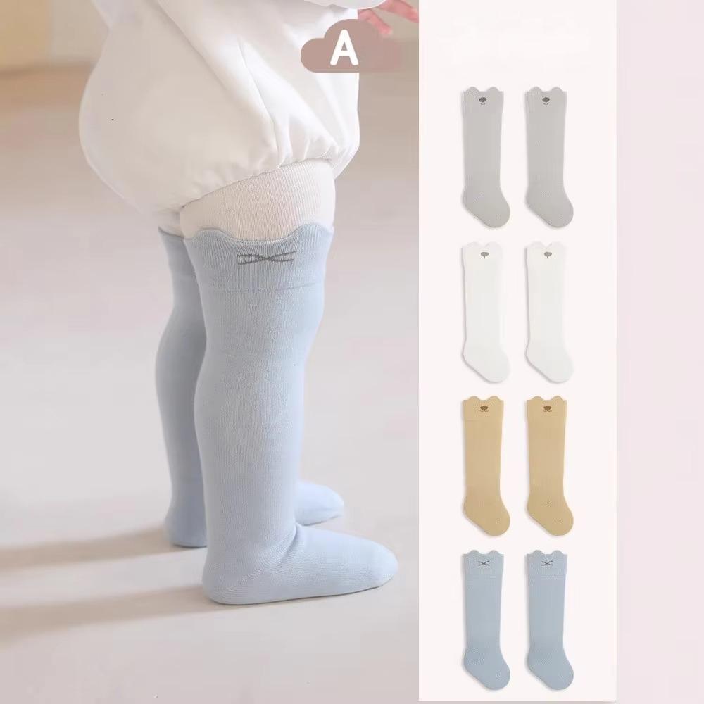

Breathable Toddler Hosiery Boneless Middle Tube Socks New Solid Striped Knee-High Socks Kids рожевий