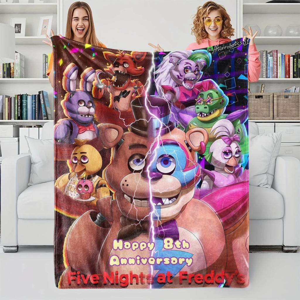 Dark Style Five Nights At Freddy' Flannel Blanket Soft Warm Fleece Throw for Sofa Bed Couch Cover Nap Camping FNAF Fans Gift