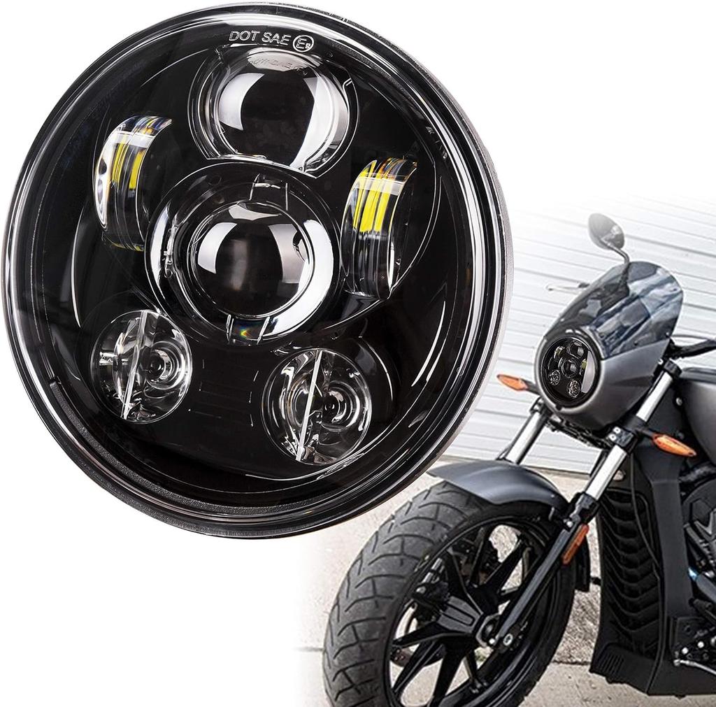 MOVOTOR Headlight with Inspection IP67 Genuine Replacement for 883 and Sportster 5.75 Hi/Lo Switch, Compliant, Waterproof, Harley-Davidson