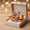 2D Flat Yorkshire Terrier Necklace Acrylic Long Sweater Chain Creative Dog Pendant Necklace  Girl