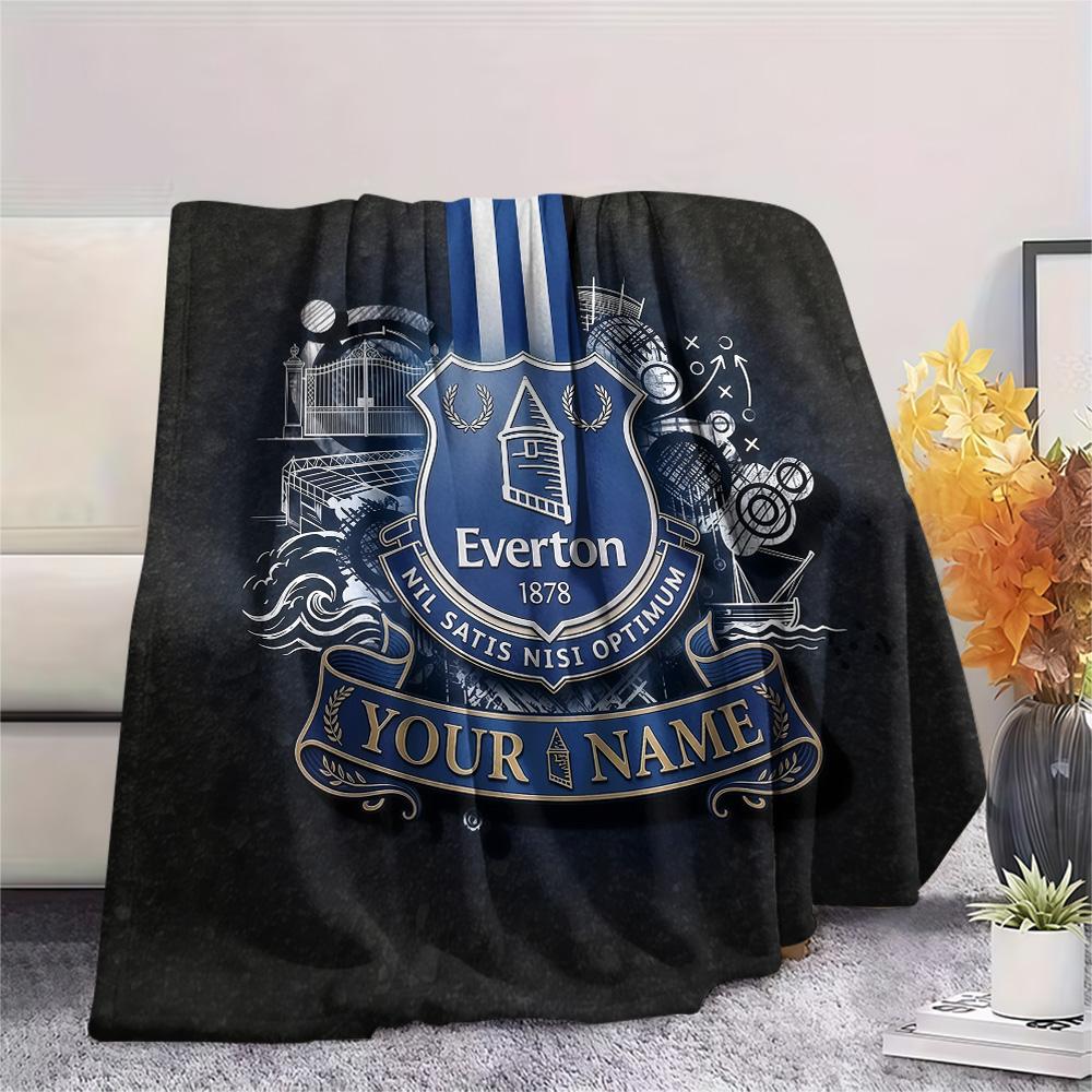 Custom Name Everton2 Flannel Blanket, High quality Comfortable for All Seasons, Home Decor, Warmth and Comfort
