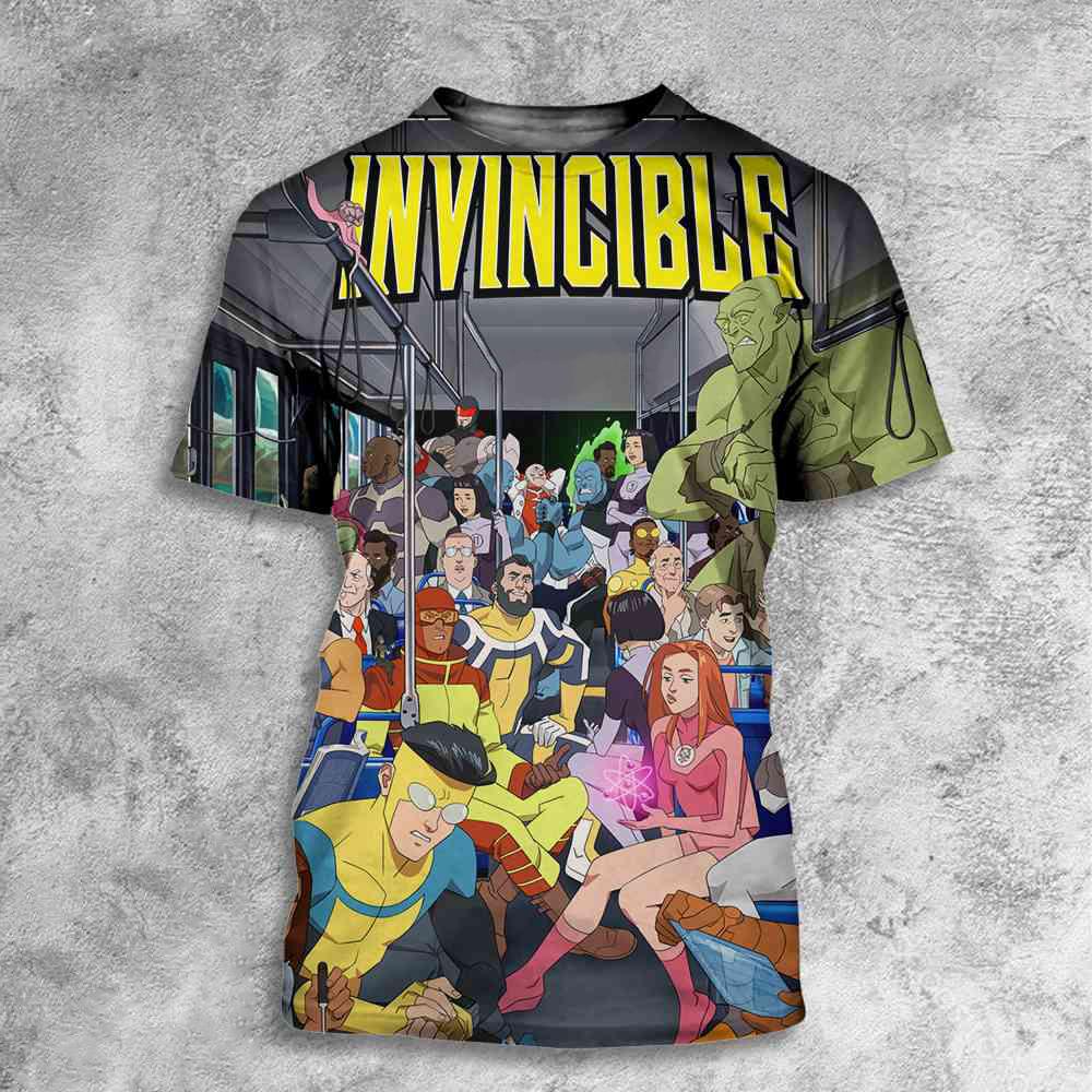 Summer Invincible Anime 3D Print T-Shirts Men Women Casual Streetwear Oversized Short Sleeve T Shirt Male Tees Tops Man Clothing