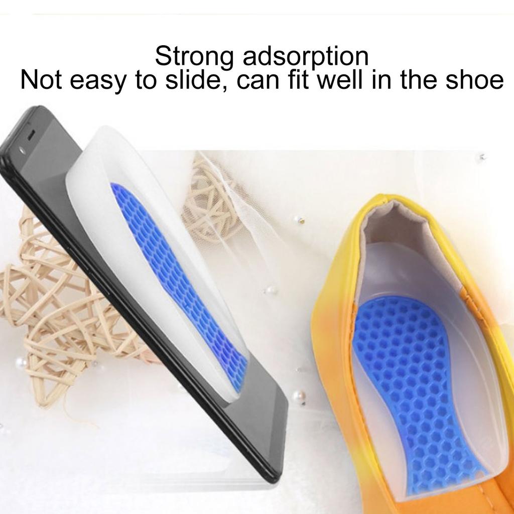 Heel Cup Silicone Insole Shoe Inserts Pad Shock Absorption Elastic Sport Shoe Cushion
