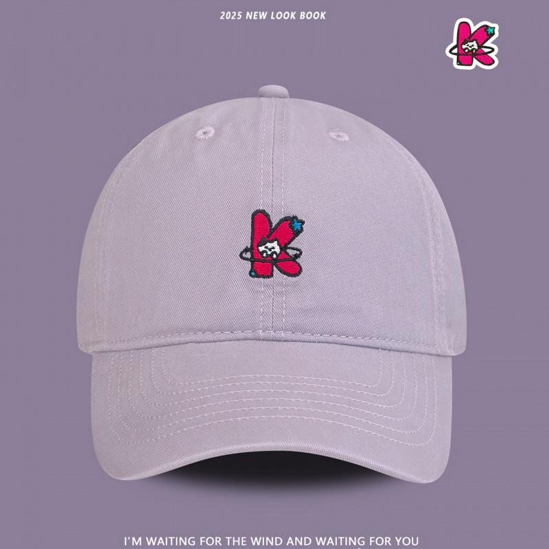 Anime Style Letter K Kitten Embroidery Baseball Cap Female Versatile Four Seasons Shade Cap Male