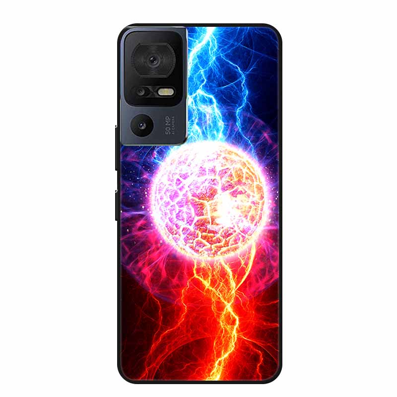Für TCL 40 SE Handyhülle 40SE Hülle Schwarzes Silikon Weiche Rückseite Hülle Für TCL 40 SE Hülle Funda Für TCL40SE Capa 6.75" Schale