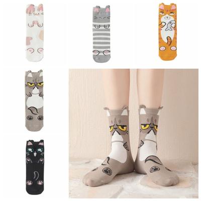 Harajuku Cat Socks Art Cartoon Socks Casual Cotton Socks  Ladies