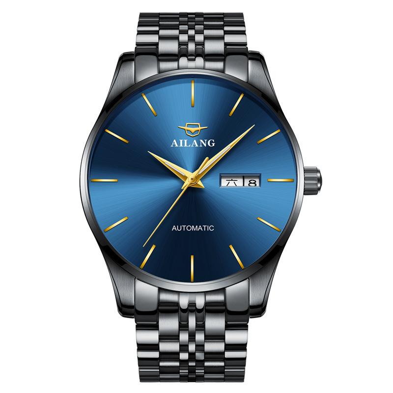 AILANG Men's Mechanical Watch Fully Automatic Ultra -thin Fashion Trend Men's Watch Bilateral Calendar Night Light Waterproof