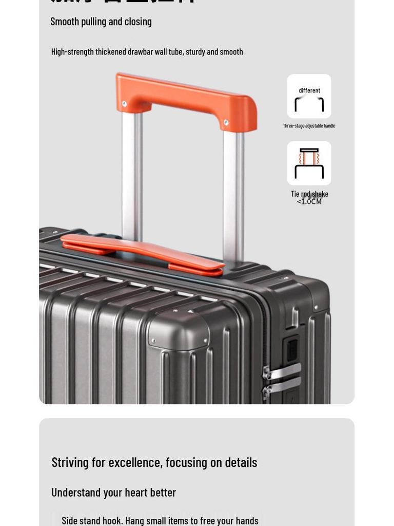 28-Inch Sturdy, Large Capacity, Multifunctional Travel Suitcase with Explosion-Proof Double Layer