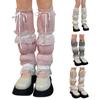 Lolitas Leg Warmer Y2K Knitted Leg Sleeves Goth Baggy Cuffs Ankle Heap Socks JK Uniform Foot Cover Lace Frilly Leg Socks
