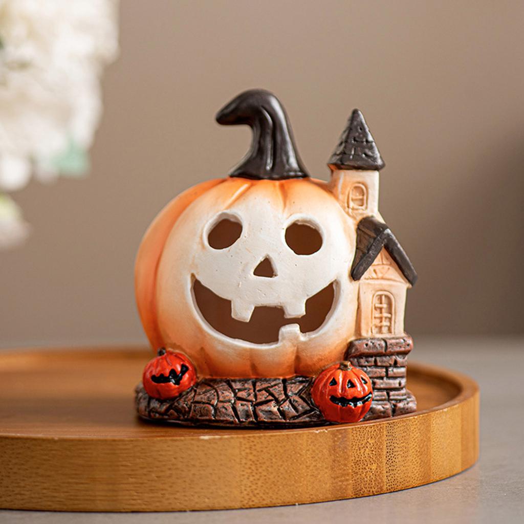 Halloween Pumpkin Decorations Resin Pumpkin Figurines Table Centerpieces for Outdoor Indoor Fairy Garden Decorations