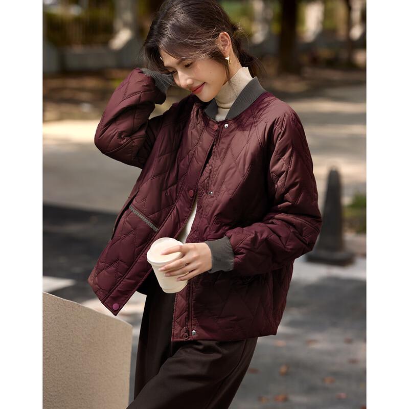 

XWI Women s Casual Color-Block Padded Baseball Jacket M