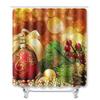 Christmas Shower Curtain Floor Mat Combination Four-Piece Set Bathroom Toilet Carpet Shower Room Mat Foot Mat