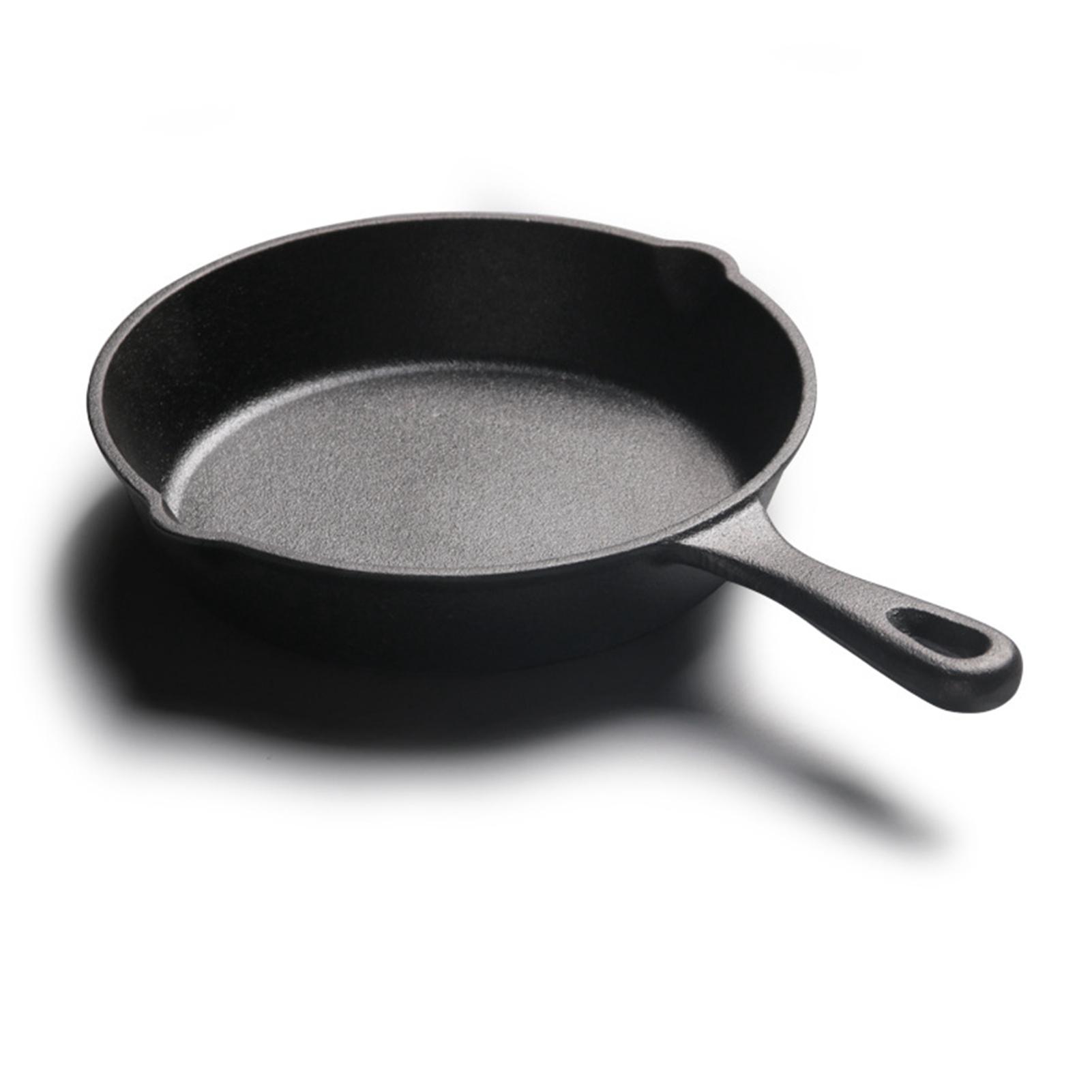 Frying Pan 20cm Cast Iron Flat Bottom Uniform Heat Conduction Round Nonstick Frying Pan For Cooking чёрный
