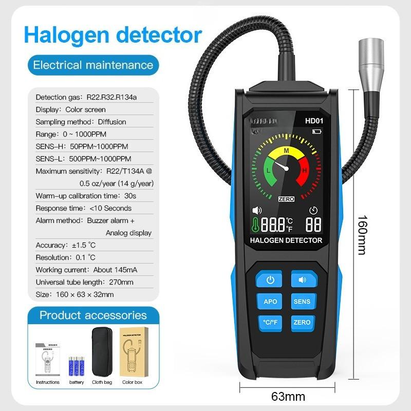 Air Conditioner Appliances Refrigerant Tester Automotive Refrigerant Fluorion Freon Leak Detector Halogen Leak Detection Device