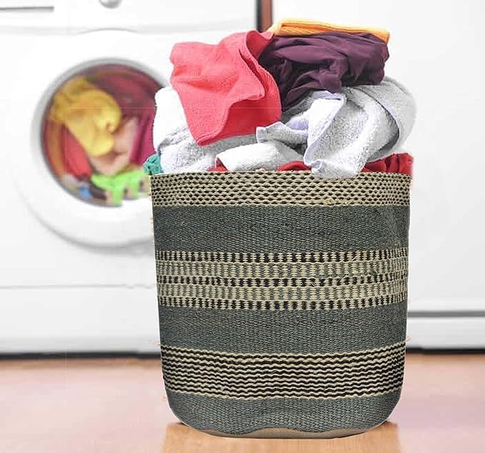 Stabiler Pflanzenkorb aus Jute, moderner geflochtener Korb für 25,4 cm große Blumentöpfe, Pflanzgefäße für den Boden im Innenbereich, Aufbewahrungskorb, rustikale Pflanzenbehälter für die Heimdekoration