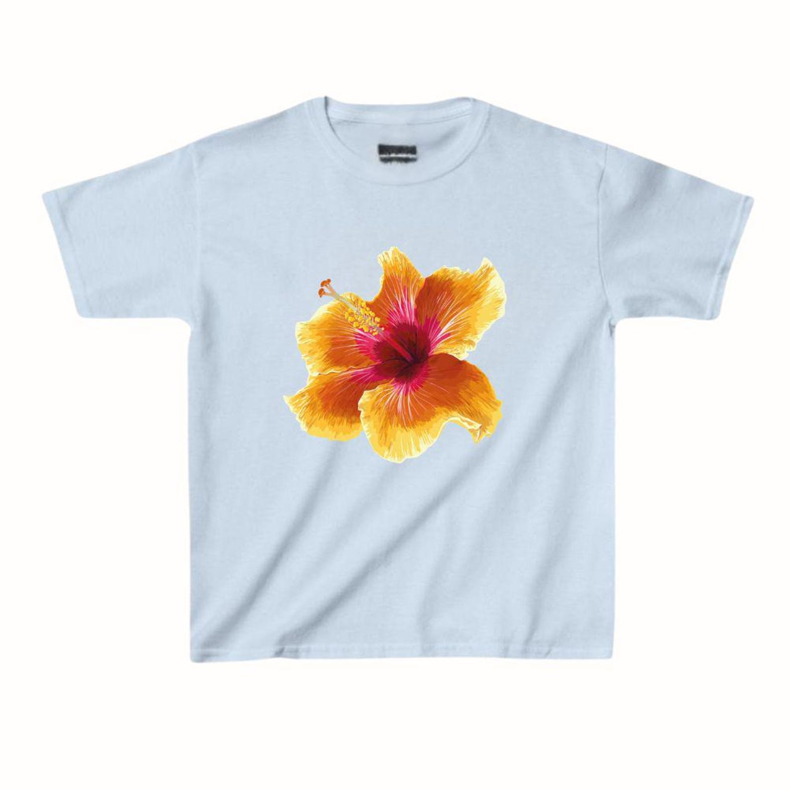 Hibiscus Flower Shirt, Tropical Floral Graphic Tee | Hawaiian Beach Lover, Summer Vacation Tee 3XL