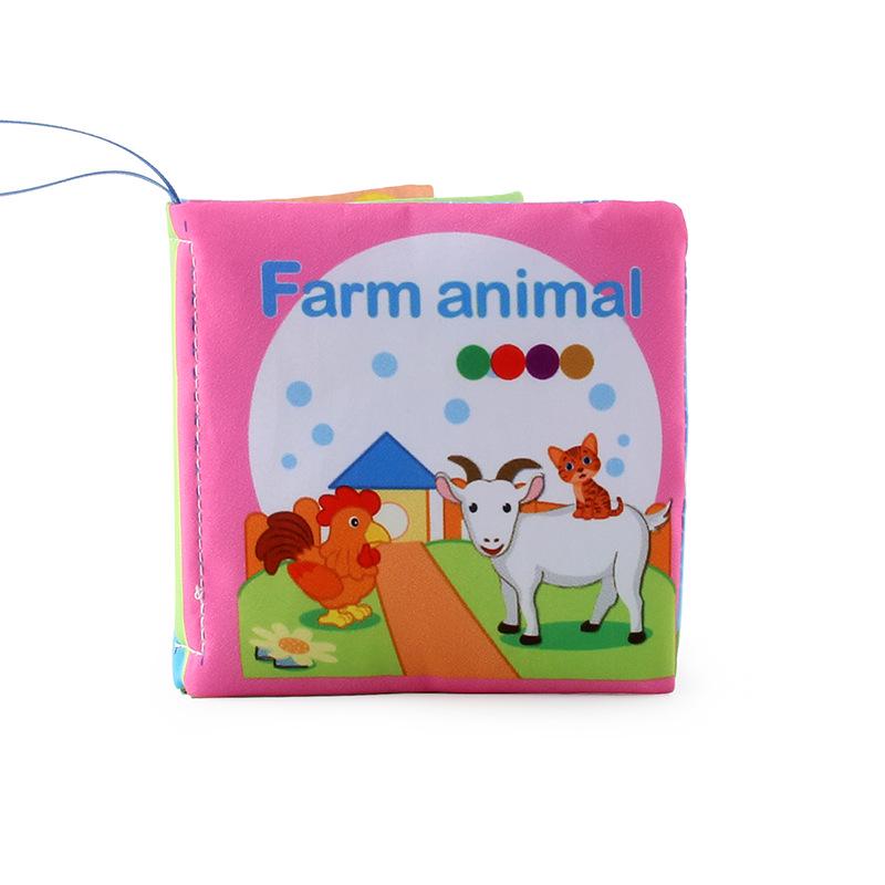 3D Baby Cloth Book: Early Education Toy with Fruits & Vegetables - 4 Pages, 8 Sides, English Cognitive Palm Book