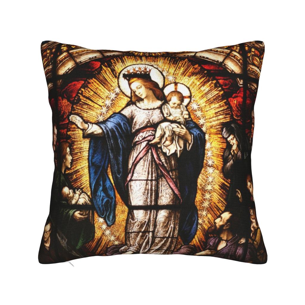 Christliche Kissenhülle Polyester Kissenbezug Dekorativ Gott segne Jesus Christus Zierkissenhülle Zuhause Quadratisch cm
