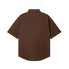 AMI Men's Classic Spring and Autumn Red Heart Embroidered Casual Cotton Solid Color Short Sleeve Shirt On the Chest