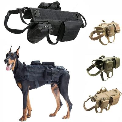 Taktická vesta pro služební psy Venkovní oblečení pro vojenské psy K9 Policejní postroj Trénink Lovecké vesty pro psy Molle s kapsami