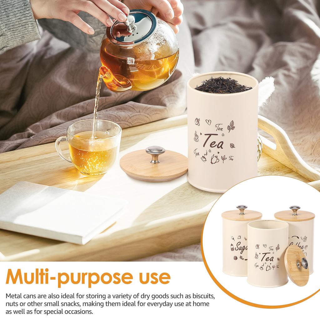 3Pcs Coffee Bulk Storage Jars set with Lids Large Capacity Sealing Coffee Tea Sugar Spice Containers set kitchen canister set