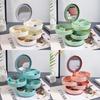with Lid Desktop Storage Box Multilayer Earring Ring Box Rotating Plastic Stand  Women