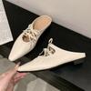 Fashion Summer Internal Elevation Women's Mules Slippers Fashion Butterfly-knot Slides Casual Street Style Slingback Shoes