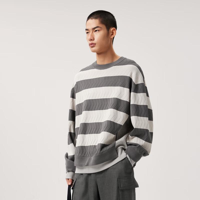 JNBY Men's 2024 Spring Casual Long-Sleeve Knit Sweater