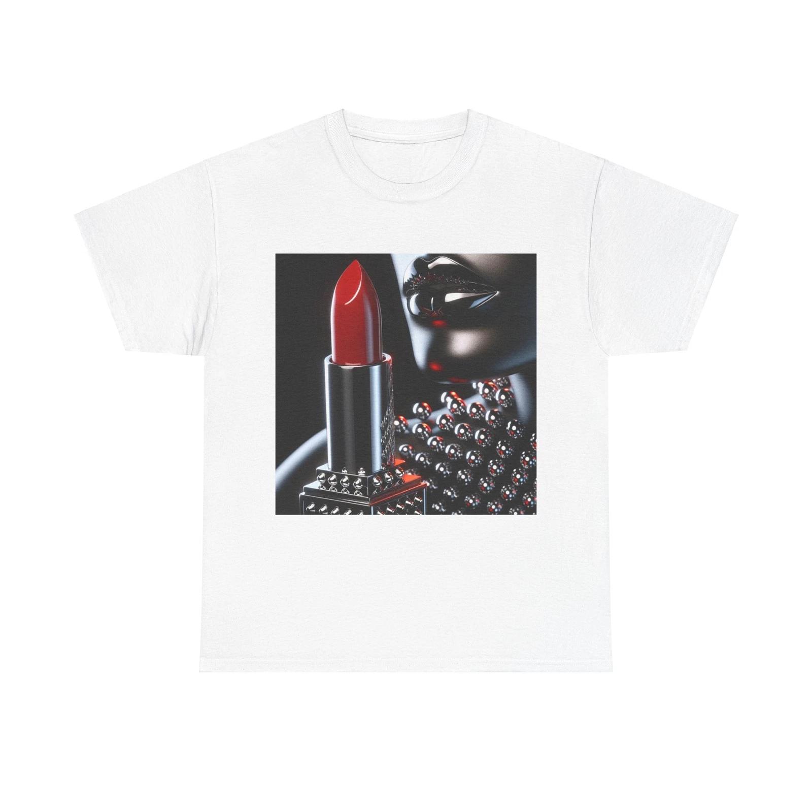 Unisex Adult T Shirt Chrome Studded Lipstick Hyper-Realistic Artwork 3XL