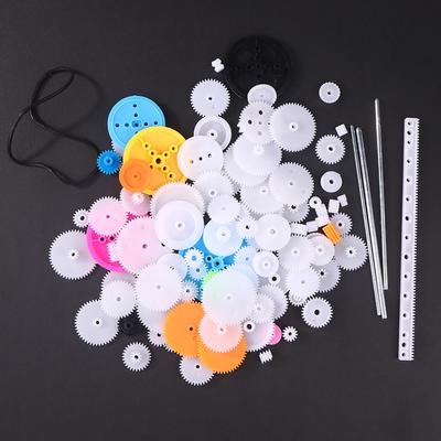 106Pcs Gear Kit Assortment Single Gears Rubber Band Diy Shaft Gear Toothed Wheel For Toy Model Making Motor Rc Car Education Toy