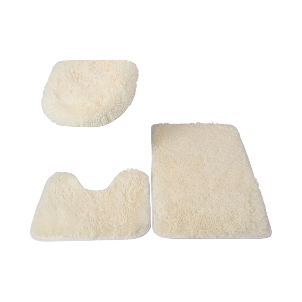 Toilettenmatte, Saugfähig Und Rutschfest, Dreiteiliges Set, Badezimmerteppich, Wollteppich.