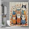 Charming Cats in Cozy Outfits Waterproof Mildew-Resistant Shower Curtain - Whimsical Design for a Playful Bathroom Décor