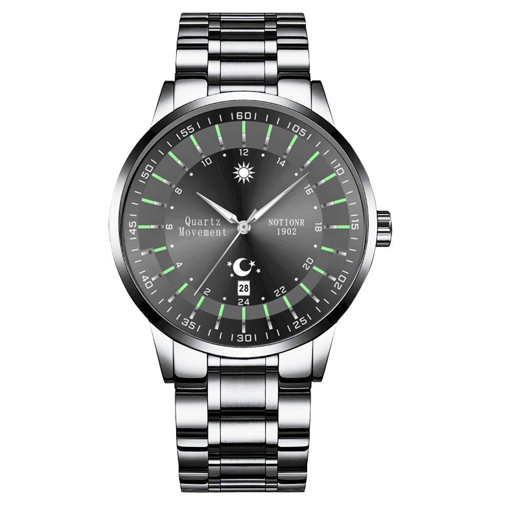 Reloj de Hombre con Correa de Acero Personalizado Creativo Luminoso Calendario Impermeable Automático Cuarzo