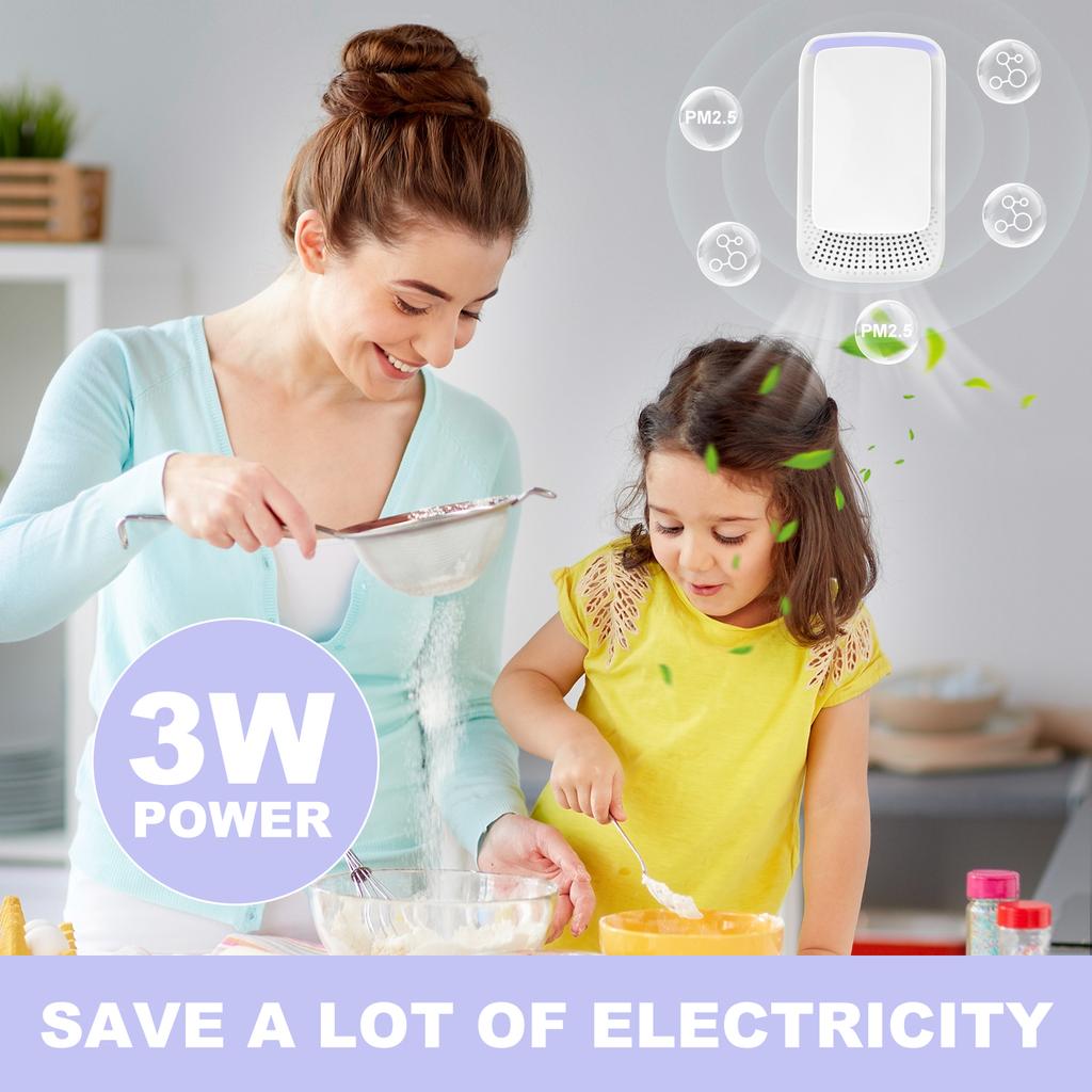 2PCS/1PCS Plug In Air Ionizer Negative Ion Air Purifier Portable Air Cleaner Small Ionizer Air Purifier Filterless Room