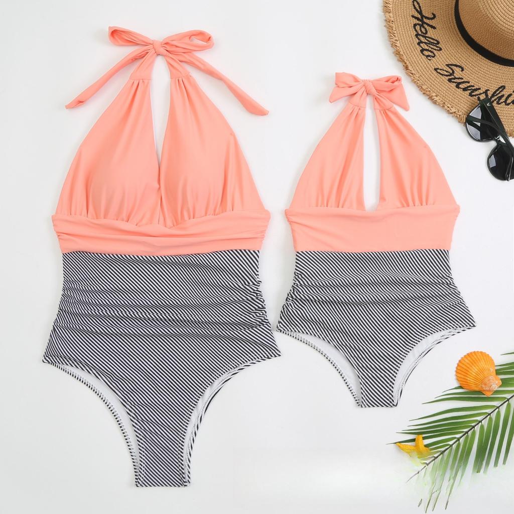 Tight Swimsuit Women One Piece Sexy Gradient Halter Neck Backless Swimwear Women Fashion Beach Vacation Elegant Swimwear