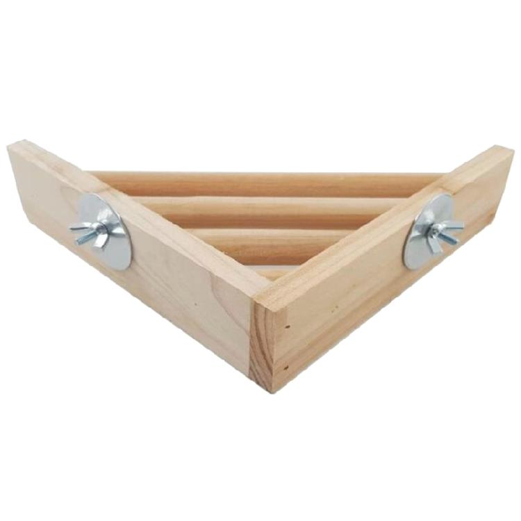 Bird Wood Perch Corner Shelf Platform for Hamster Lovebird Finch Conure Budgie