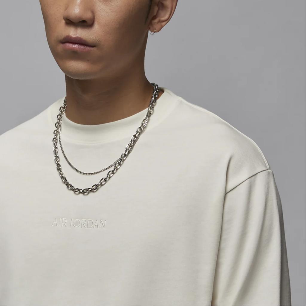 Jordan Wordmark Series Solid Color Comfortable Crew Neck Long Sleeve T-Shirt Men Tops Sail Legendary-Light-Brown FZ9753-133