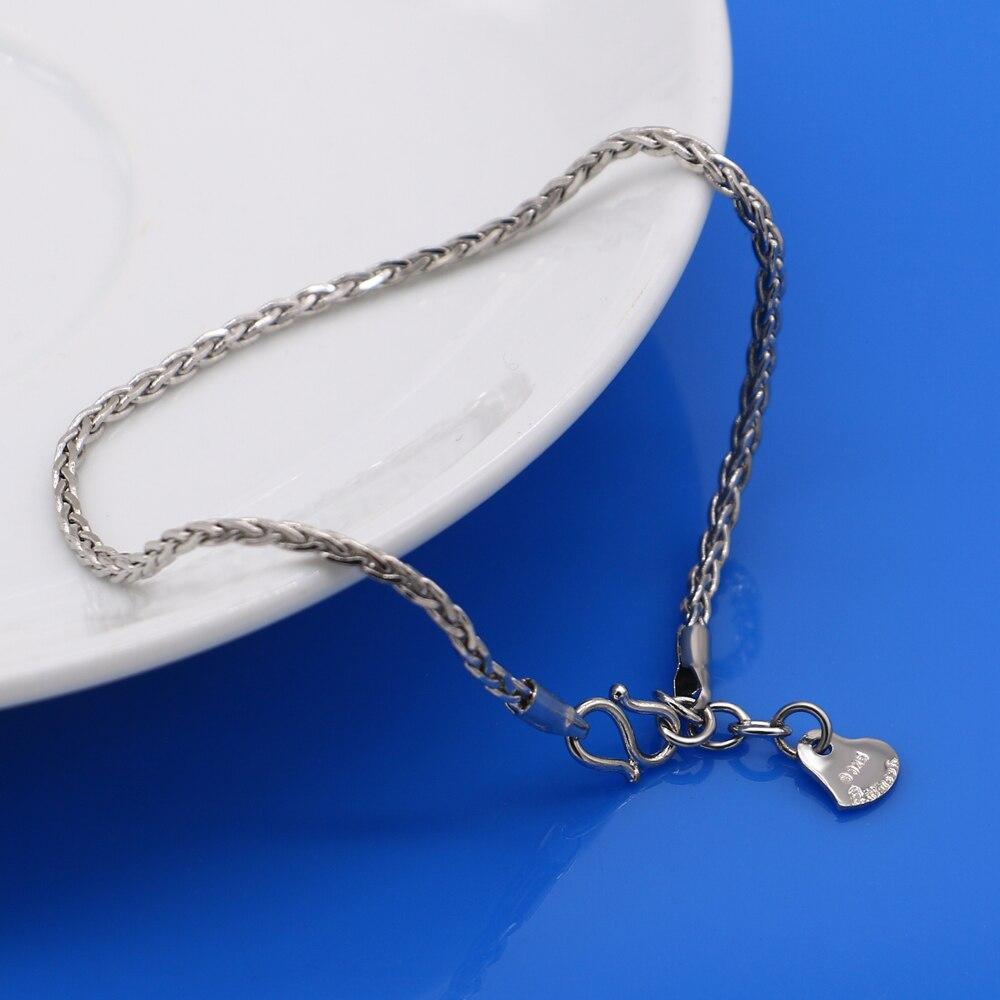 Nuova Moda 100% Argento Sterling 925 Bracciale Donna & Uomo Argento Massiccio Semplice Catena a Maglia Serpente Catenaria a Mano Ciondolo Gioielli Regalo