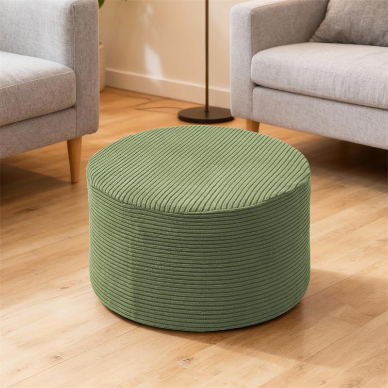 

1PC Solid Color Round Pouf Cover Anti-dirty Stretch Footstool Cover Sofa Footrest Stool Slipcover for Living Room Bedroom