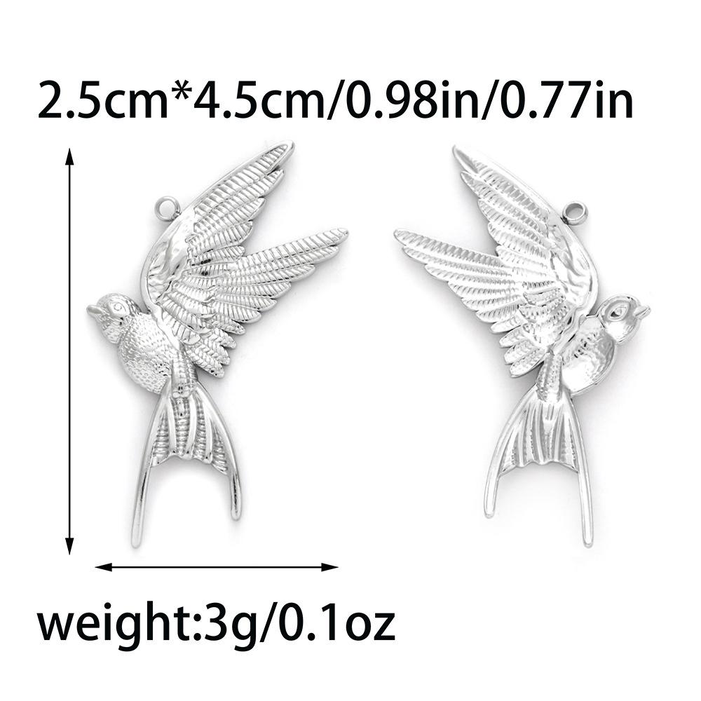 

3pcs Peace Dove Charms Stainless Steel Gold Color Bird Pendant for Keychain Earring Necklace Making Accessories Wholesale